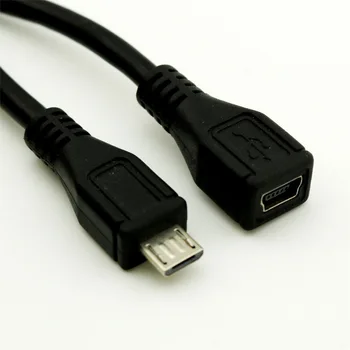 1pc USB 2.0 Mini B 5-Pin Female, Mikro Vyrų, Duomenys, Kroviklis Konverteris Adapterio Kabelį 30cm